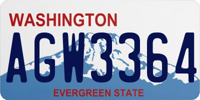 WA license plate AGW3364