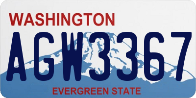 WA license plate AGW3367