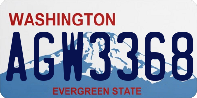 WA license plate AGW3368