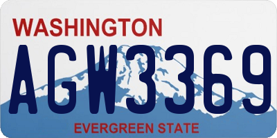WA license plate AGW3369