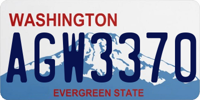 WA license plate AGW3370