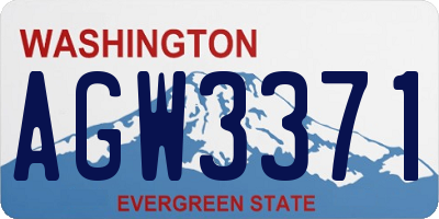 WA license plate AGW3371