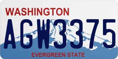 WA license plate AGW3375