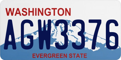 WA license plate AGW3376