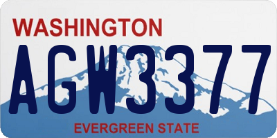WA license plate AGW3377