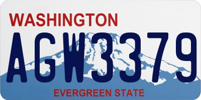 WA license plate AGW3379