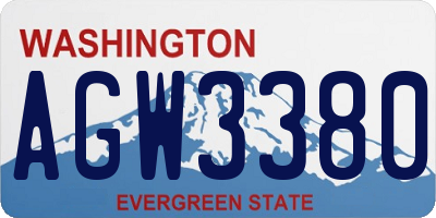 WA license plate AGW3380