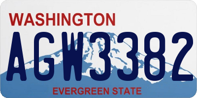 WA license plate AGW3382