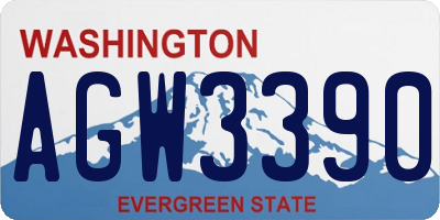 WA license plate AGW3390