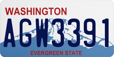 WA license plate AGW3391