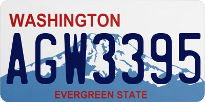 WA license plate AGW3395