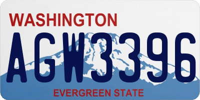 WA license plate AGW3396