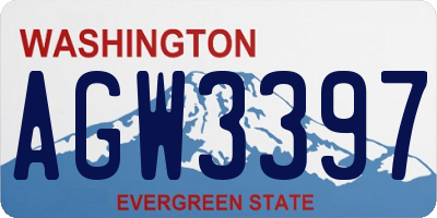 WA license plate AGW3397