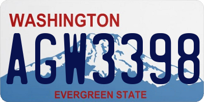WA license plate AGW3398