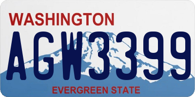 WA license plate AGW3399