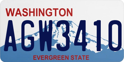 WA license plate AGW3410