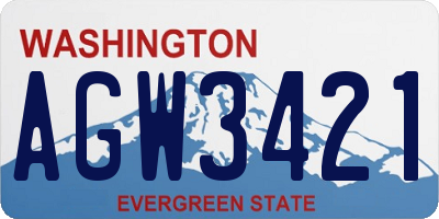 WA license plate AGW3421