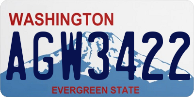 WA license plate AGW3422