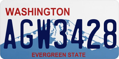 WA license plate AGW3428