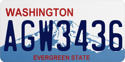WA license plate AGW3436