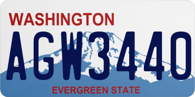 WA license plate AGW3440