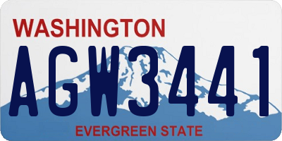 WA license plate AGW3441
