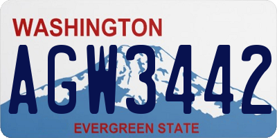 WA license plate AGW3442