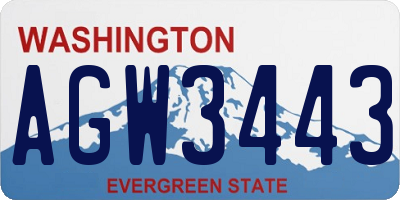 WA license plate AGW3443