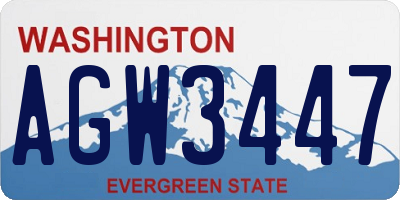 WA license plate AGW3447