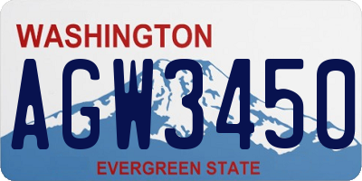 WA license plate AGW3450