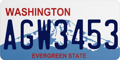 WA license plate AGW3453