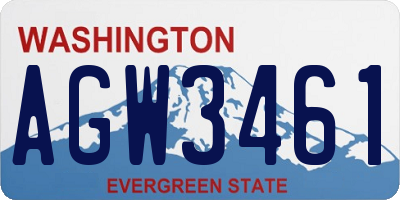 WA license plate AGW3461