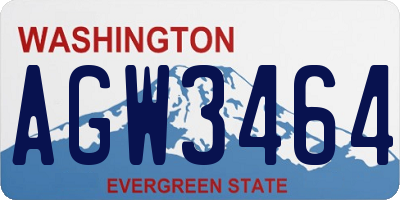 WA license plate AGW3464