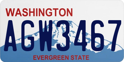 WA license plate AGW3467