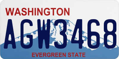 WA license plate AGW3468