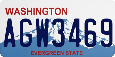WA license plate AGW3469