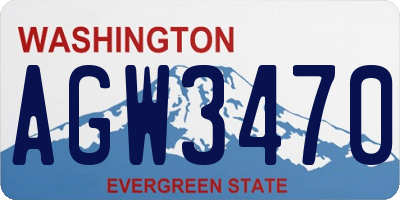WA license plate AGW3470