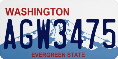 WA license plate AGW3475