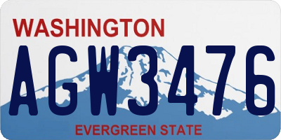 WA license plate AGW3476