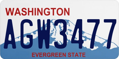 WA license plate AGW3477