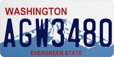 WA license plate AGW3480
