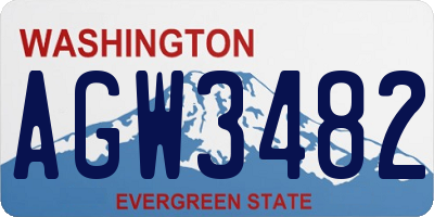 WA license plate AGW3482