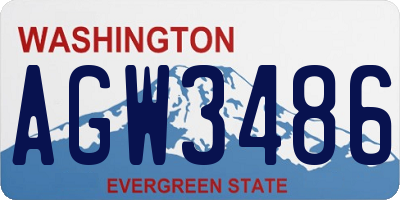 WA license plate AGW3486