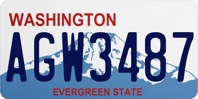 WA license plate AGW3487