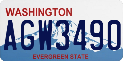 WA license plate AGW3490