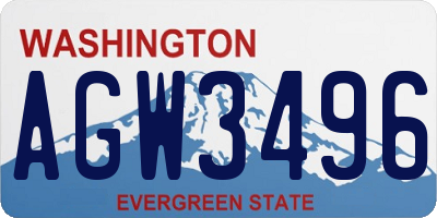 WA license plate AGW3496