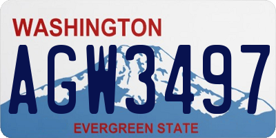 WA license plate AGW3497