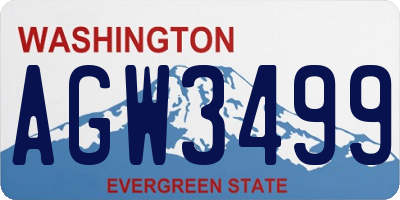 WA license plate AGW3499