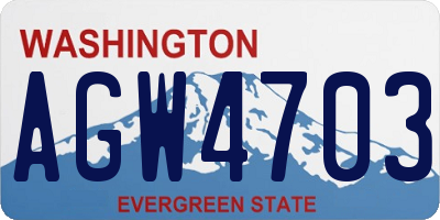 WA license plate AGW4703