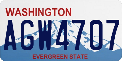 WA license plate AGW4707